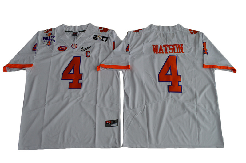 2017 Men Clemson Tigers DeShaun Watson #4 Diamond Quest Limited Jersey - White